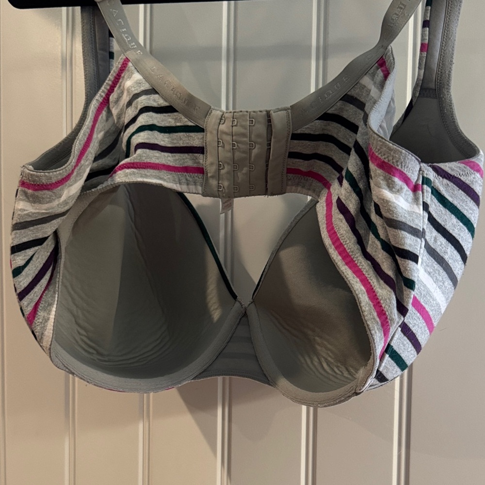 Cacique Striped Bra - Gray, Pink, Black - Picture 4 of 4